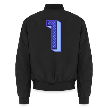 1. 1 JAHR. 1. JAHRESTAG. 1 JAHR GEBURTSTAG - Unisex Bomberjacke - Schwarz - Hinten - AI Model Male 185 light (185cm)
