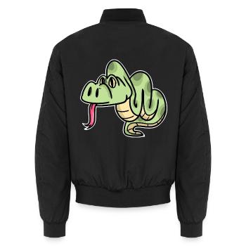 Umschlingende Python Regenwald - Unisex Bomberjacke - Schwarz - Hinten - AI Model Male 185 light (185cm)