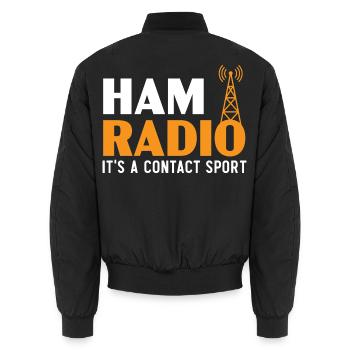 Ham Radio Es ist ein Kontaktsport Operator Ham Rad - Unisex Bomberjacke - Schwarz - Hinten - AI Model Male 185 light (185cm)