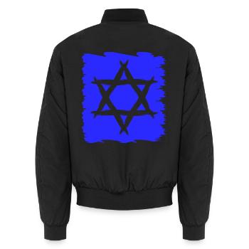Davidstern Religion Symbol Judentum Geschenk - Unisex Bomberjacke - Schwarz - Hinten - AI Model Male 185 light (185cm)