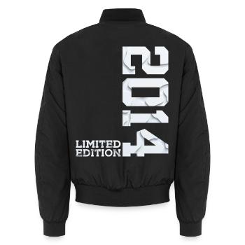 LIMITED EDITION 2014 12TH BIRTHDAY - Unisex Bomber Jacket - black - Back - AI Model Male 185 light (185cm)