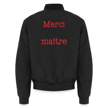 MEISTER. VIELEN DANK. DANKE, MEISTER. MEISTER. MEISTER-GESCHENK - Unisex Bomberjacke - Schwarz - Hinten - AI Model Male 185 light (185cm)