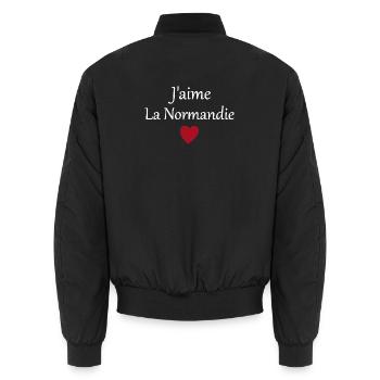 J'aime la Normandie - Bomber unisexe - noir - Dos - AI Model Male 185 light (185cm)