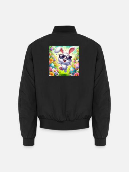 Fröhlicher Osterhase - Unisex Bomberjacke - Schwarz