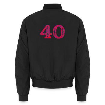 40. 40 ANS. 40e ANNIVERSAIRE. ANNIVERSAIRE 40 ANS. - Bomber unisexe - noir - Dos - AI Model Male 185 light (185cm)