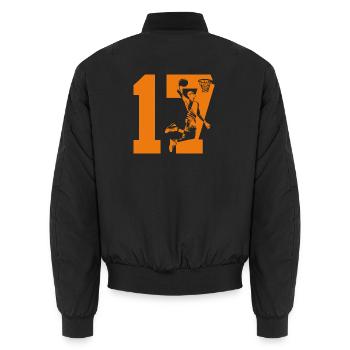 NUMBER 17 BASKETBALL 17TH BIRTHDAY - Unisex Bomber Jacket - black - Back - AI Model Male 185 light (185cm)