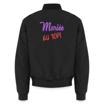 HOCHZEIT - Unisex Bomberjacke - Schwarz - Hinten - AI Model Male 185 light (185cm)
