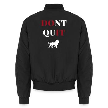 dont quit lion heart - Unisex Bomberjacke - Schwarz - Hinten - AI Model Male 185 light (185cm)