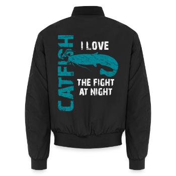 Pêche au poisson-chat Pêche sportive Poisson fort - Bomber unisexe - noir - Dos - AI Model Male 185 light (185cm)
