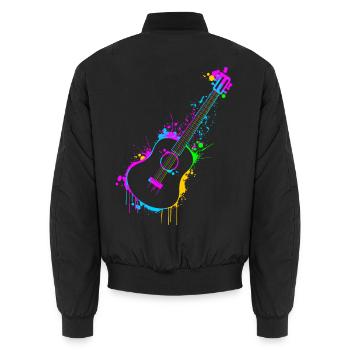 Gitarre - Unisex Bomberjacke - Schwarz - Hinten - AI Model Male 185 light (185cm)