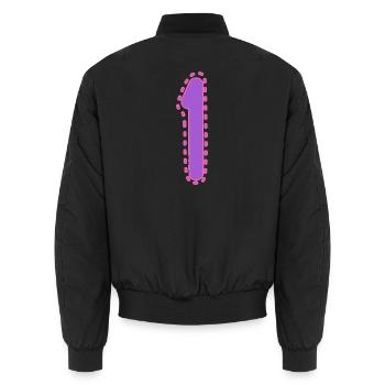 1. 1 JAHR. 1. JAHRESTAG. 1 JAHR GEBURTSTAG - Unisex Bomberjacke - Schwarz - Hinten - AI Model Male 185 light (185cm)