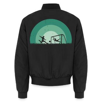 Fußball Fußballer Fußballspieler - Unisex Bomberjacke - Schwarz - Hinten - AI Model Male 185 light (185cm)