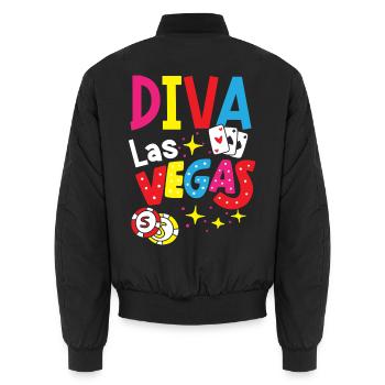 Diva Las Vegas Frauen - Unisex Bomberjacke - Schwarz - Hinten - AI Model Male 185 light (185cm)