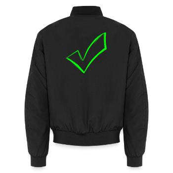 Häkchen hacken OK Symbol gesendet - Unisex Bomberjacke - Schwarz - Hinten - AI Model Male 185 light (185cm)