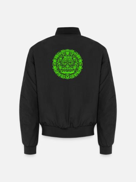 Techno Music Logo - Unisex Bomber Jacket - black