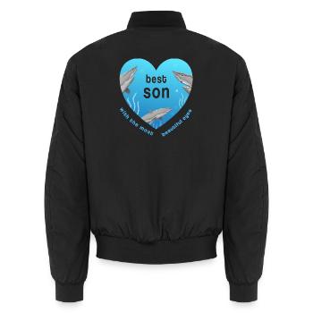 best son - Unisex Bomberjacke - Schwarz - Hinten - AI Model Male 185 light (185cm)