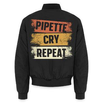 Pipettenschrei Wiederholung Biologe Wissenschaft B - Unisex Bomberjacke - Schwarz - Hinten - AI Model Male 185 light (185cm)