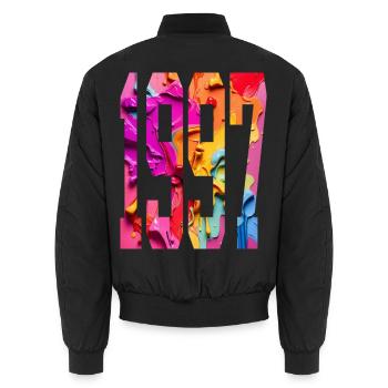BUNT 29TH BIRTHDAY 1997 - Unisex Bomber Jacket - black - Back - AI Model Male 185 light (185cm)