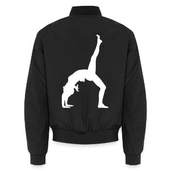 Gymnastik Tänzerin - Unisex Bomberjacke - Schwarz - Hinten - AI Model Male 185 light (185cm)