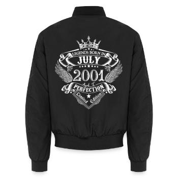 Juli 2001 Geburtstag Juli 2001 Juli - Unisex Bomberjacke - Schwarz - Hinten - AI Model Male 185 light (185cm)