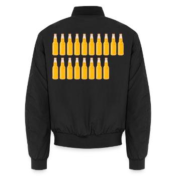 18 Beer Bottles - Beer - 18 Years - 18th Birthday - Unisex Bomber Jacket - black - Back - AI Model Male 185 light (185cm)