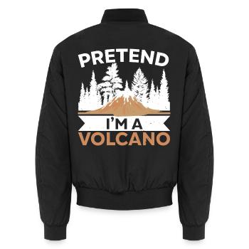 So tun, als wäre ich ein Vulkan Geologie Vulkanolo - Unisex Bomberjacke - Schwarz - Hinten - AI Model Male 185 light (185cm)