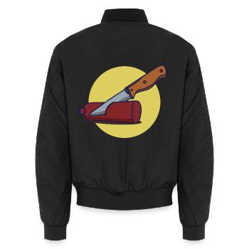 Knackige Bratwurst Grillmeister - Unisex Bomberjacke - Schwarz - Hinten - AI Model Male 185 light (185cm)