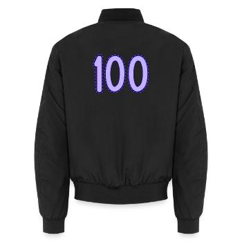 HAPPY BIRTHDAY. HAPPY BIRTHDAY. ANNIVERSARY. - Unisex Bomber Jacket - black - Back - AI Model Male 185 light (185cm)
