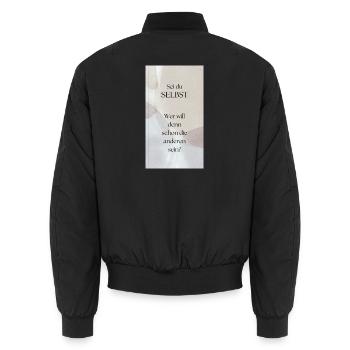 Sei du selbst - Unisex Bomberjacke - Schwarz - Hinten - AI Model Male 185 light (185cm)