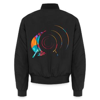 Treibender Bass Dschungelparty - Unisex Bomberjacke - Schwarz - Hinten - AI Model Male 185 light (185cm)