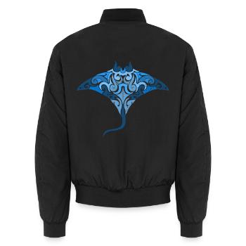 Flinker Stachelrochen Schnorchler - Unisex Bomberjacke - Schwarz - Hinten - AI Model Male 185 light (185cm)