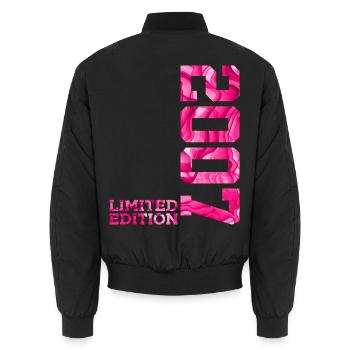 19TH BIRTHDAY PINK LIMITED EDITION 2007 - Unisex Bomber Jacket - black - Back - AI Model Male 185 light (185cm)