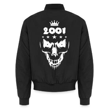 2001 Totenkopf - Unisex Bomberjacke - Schwarz - Hinten - AI Model Male 185 light (185cm)