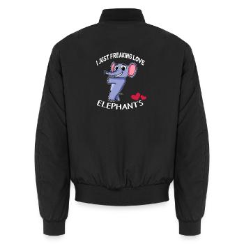 Ich liebe Elefanten - Unisex Bomberjacke - Schwarz - Hinten - AI Model Male 185 light (185cm)