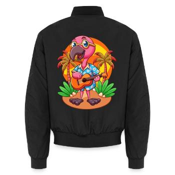 Lustige Flamingo Cartoon Sommer Strand Sonnenbrille - Unisex Bomberjacke - Schwarz - Hinten - AI Model Male 185 light (185cm)