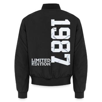 39TH BIRTHDAY LIMITED EDITION 1987 - Unisex Bomber Jacket - black - Back - AI Model Male 185 light (185cm)