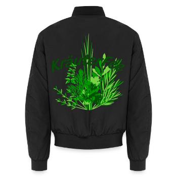 KräuterFee 2 - Unisex Bomberjacke - Schwarz - Hinten - AI Model Male 185 light (185cm)