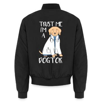 Trust Me I'm A Dogtor - Unisex Bomberjacke - Schwarz - Hinten - AI Model Male 185 light (185cm)