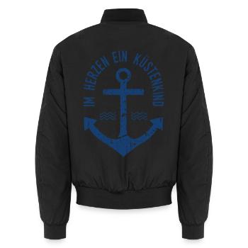 Im Herzen ein Küstenkind - Unisex Bomberjacke - Schwarz - Hinten - AI Model Male 185 light (185cm)