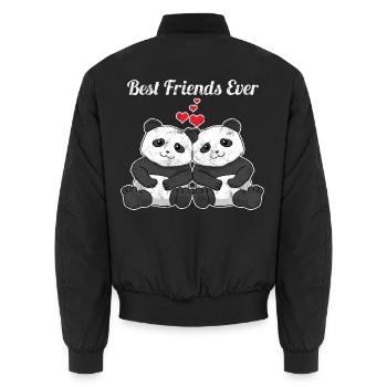 Face Mask Friends Best Friend Gift - Unisex Bomberjacke - Schwarz - Hinten - AI Model Male 185 light (185cm)