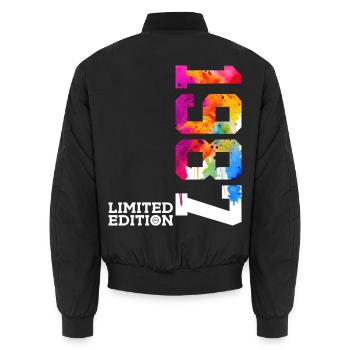 39TH BIRTHDAY LIMITED EDITION 1987 - Unisex Bomber Jacket - black - Back - AI Model Male 185 light (185cm)