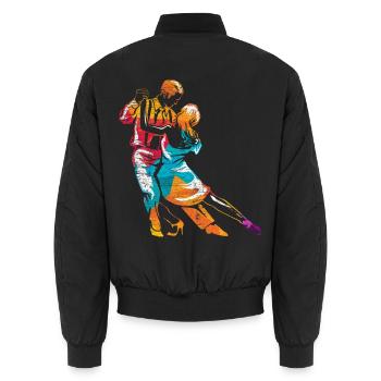 Bezaubernde Tangonacht Ballsaal - Unisex Bomberjacke - Schwarz - Hinten - AI Model Male 185 light (185cm)