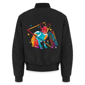 Sphynx Sphinx Katze Retro - Unisex Bomberjacke - Schwarz - Hinten - AI Model Male 185 light (185cm)