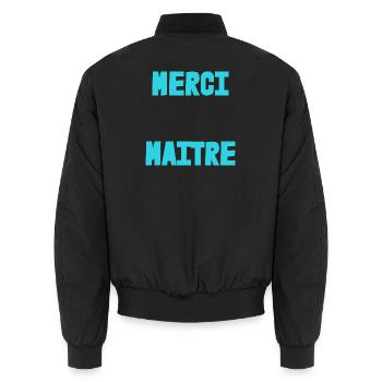 MEISTER. VIELEN DANK. DANKE, MEISTER. MEISTER. MEISTER-GESCHENK - Unisex Bomberjacke - Schwarz - Hinten - AI Model Male 185 light (185cm)