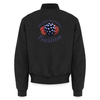 Früchtchen Bengel Göre - Unisex Bomberjacke - Schwarz - Hinten - AI Model Male 185 light (185cm)