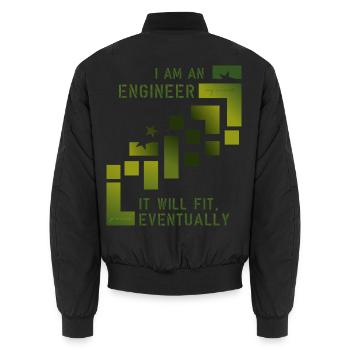 Engineer Ingenieur - Unisex Bomberjacke - Schwarz - Hinten - AI Model Male 185 light (185cm)
