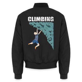 Klettern Climbing Kletterer Climber - Unisex Bomberjacke - Schwarz - Hinten - AI Model Male 185 light (185cm)