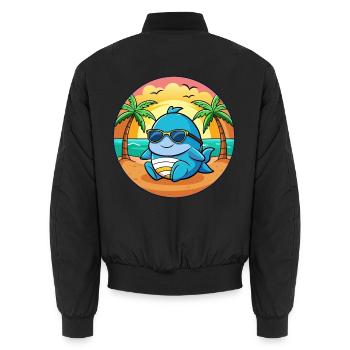 Wal Lustige Cartoon Sommer Strand Sonnenbrille - Unisex Bomberjacke - Schwarz - Hinten - AI Model Male 185 light (185cm)