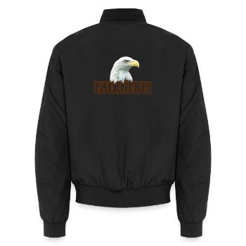 Falknerei mit Weißkopfseeadler, Adler Beize - Unisex Bomberjacke - Schwarz - Hinten - AI Model Male 185 light (185cm)