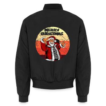 Merry Christmas Hiphop Santa Rap Xmas Vintage - Unisex Bomberjacke - Schwarz - Hinten - AI Model Male 185 light (185cm)